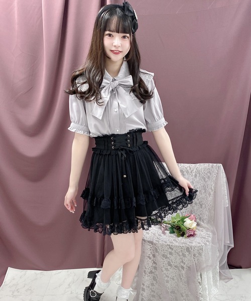 ROJITA(ロジータ)の「ボウタイ付きダブルレース衿ブラウス(シャツ/ブラウス・レディース・ホワイト/ブラック/パープル・FREE)」の7枚目の写真