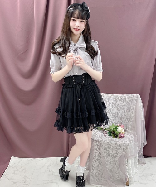 ROJITA(ロジータ)の「ボウタイ付きダブルレース衿ブラウス(シャツ/ブラウス・レディース・ホワイト/ブラック/パープル・FREE)」の14枚目の写真