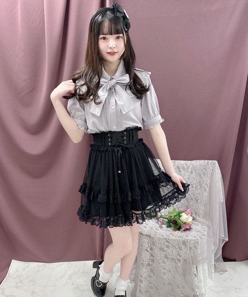 ROJITA(ロジータ)の「ボウタイ付きダブルレース衿ブラウス(シャツ/ブラウス・レディース・ホワイト/ブラック/パープル・FREE)」の8枚目の写真