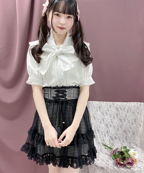 ROJITA(ロジータ)の「ボウタイ付きダブルレース衿ブラウス(シャツ/ブラウス・レディース・ホワイト/ブラック/パープル・FREE)」の20枚目の写真