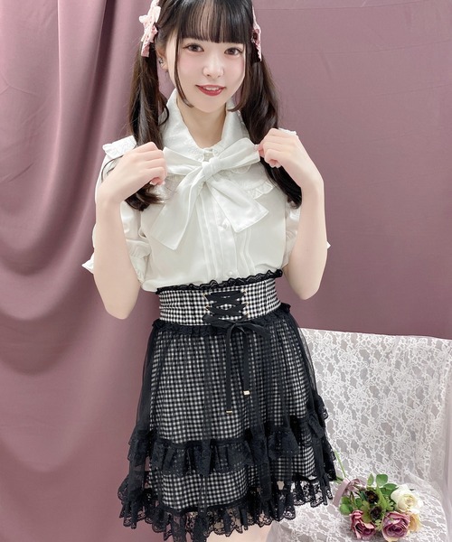 ROJITA(ロジータ)の「ボウタイ付きダブルレース衿ブラウス(シャツ/ブラウス・レディース・ホワイト/ブラック/パープル・FREE)」の9枚目の写真