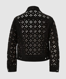 ジャケット・アウター MASU FLOWER-CUT LEATHER TRUCKER JACKET MASU(エムエーエスユー)