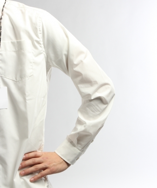 HARE（ハレ）の「スタンドカラーロングシャツ（シャツ/ブラウス・メンズ・ホワイト/グレー・SMALL/MEDIUM）」の18枚目の写真