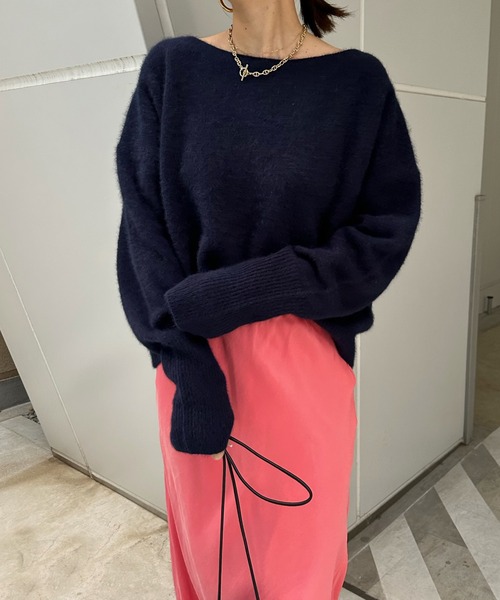 DouDou(ドゥドゥ)の「【新色追加】フォックスウール クルーネックプルオーバー(ニット/セーター・レディース・ライトグレー/パープル/ピンク/モカ/ブルー/ネイビー/オフホワイト・FREE)」の16枚目の写真