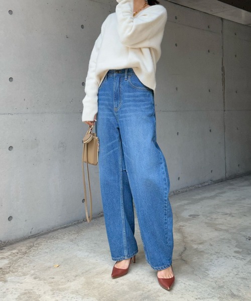 DouDou(ドゥドゥ)の「【新色追加】フォックスウール クルーネックプルオーバー(ニット/セーター・レディース・ライトグレー/パープル/ピンク/モカ/ブルー/ネイビー/オフホワイト・FREE)」の19枚目の写真