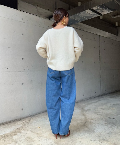 DouDou(ドゥドゥ)の「【新色追加】フォックスウール クルーネックプルオーバー(ニット/セーター・レディース・ライトグレー/パープル/ピンク/モカ/ブルー/ネイビー/オフホワイト・FREE)」の21枚目の写真