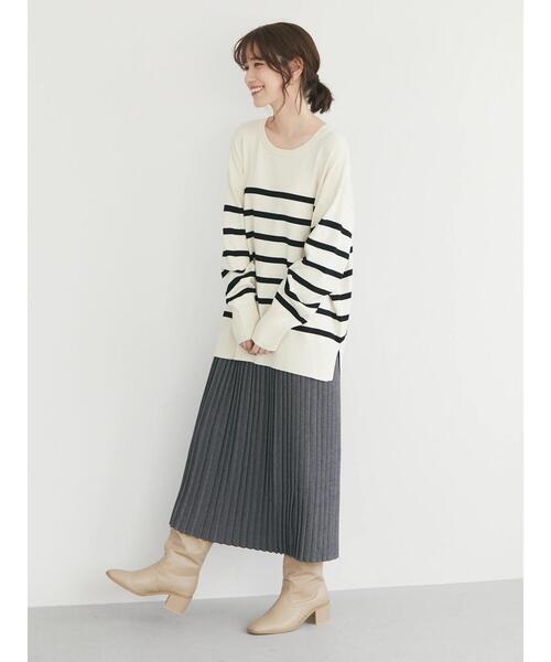 Green　Parks（グリーンパークス）の「ボーダーニットプルオーバー（ニット/セーター・レディース・ホワイト/ブラック/ブルー・FREE）」の17枚目の写真