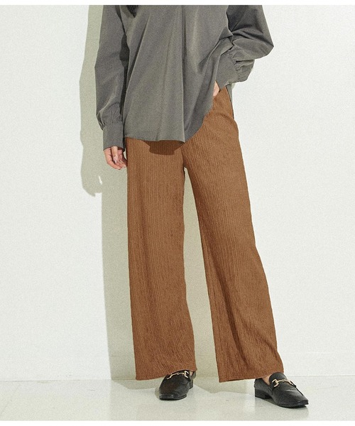 ANAP(アナップ)の「ランダムプリーツ風デザインパンツ(その他パンツ・レディース・ダークグレー/ベージュ/ブラウン/ブラック・FREE)」の1枚目の写真