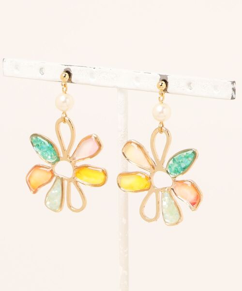 tone（トーン）の「【零-Rei-】彩生シリーズ　華　ピアス(MA)（ピアス（両耳用）・レディース・パープル/レッド/イエロー/ラベンダー/ブルー/グリーン/ピンク/オレンジ・FREE）」の11枚目の写真