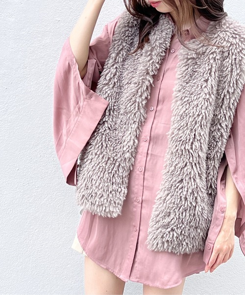 NOMAE(ノーマエ)の「スリットスリーブシャツ(シャツ/ブラウス・レディース・ライトグレー/アイボリー/ダークブルー/ライトピンク・FREE)」の18枚目の写真