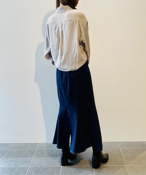 NOMAE(ノーマエ)の「スリットスリーブシャツ(シャツ/ブラウス・レディース・ライトグレー/アイボリー/ダークブルー/ライトピンク・FREE)」の19枚目の写真