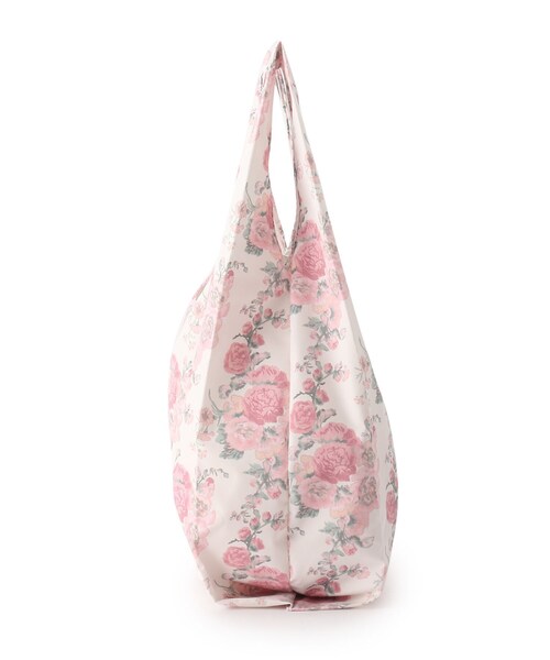 LAURA ASHLEY(ローラアシュレイ)の「ホーリーホックス柄 パッカブルマイバッグ(エコバッグ/サブバッグ・レディース・チャコール/アイボリー系・00)」の4枚目の写真