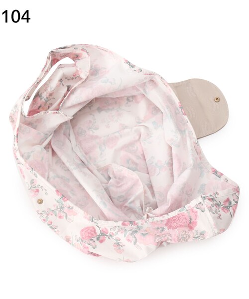 LAURA ASHLEY(ローラアシュレイ)の「ホーリーホックス柄 パッカブルマイバッグ(エコバッグ/サブバッグ・レディース・チャコール/アイボリー系・00)」の7枚目の写真