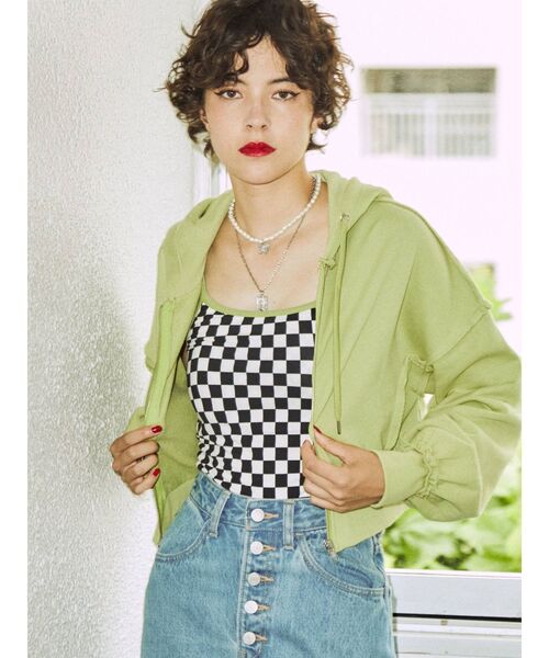 jouetie（ジュエティ）の「ベーシックパイピングキャミブラトップ（キャミソール・レディース・オフホワイト/ブルー/その他2・MEDIUM）」の6枚目の写真