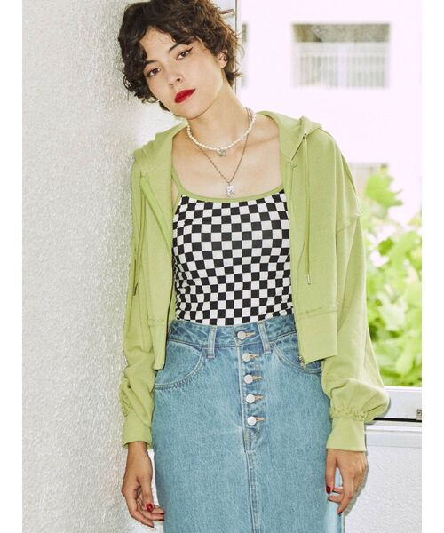 jouetie（ジュエティ）の「ベーシックパイピングキャミブラトップ（キャミソール・レディース・オフホワイト/ブルー/その他2・MEDIUM）」の7枚目の写真