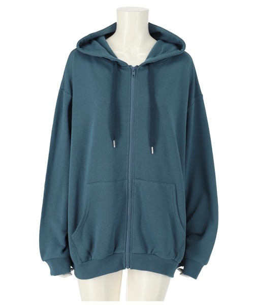 ANAP(アナップ)の「【WEB限定】シンプル裏毛ジップパーカー(パーカー・レディース・ベージュ/グレー/ピンク/グリーン/ネイビー/ブルー/パープル/ワイン/ブラック/マスタード・FREE)」の6枚目の写真