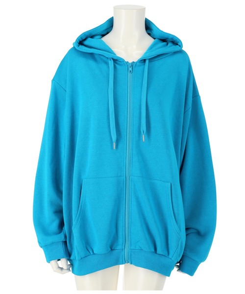 ANAP(アナップ)の「【WEB限定】シンプル裏毛ジップパーカー(パーカー・レディース・ベージュ/グレー/ピンク/グリーン/ネイビー/ブルー/パープル/ワイン/ブラック/マスタード・FREE)」の7枚目の写真