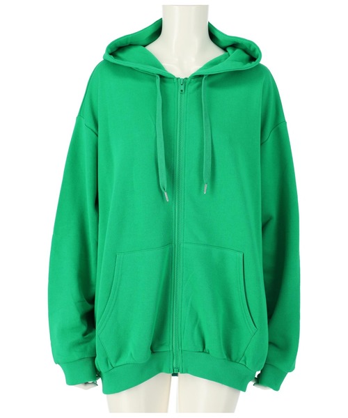 ANAP(アナップ)の「【WEB限定】シンプル裏毛ジップパーカー(パーカー・レディース・ベージュ/グレー/ピンク/グリーン/ネイビー/ブルー/パープル/ワイン/ブラック/マスタード・FREE)」の5枚目の写真