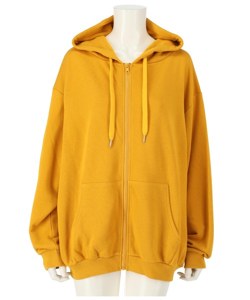 ANAP(アナップ)の「【WEB限定】シンプル裏毛ジップパーカー(パーカー・レディース・ベージュ/グレー/ピンク/グリーン/ネイビー/ブルー/パープル/ワイン/ブラック/マスタード・FREE)」の9枚目の写真