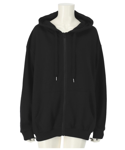 ANAP(アナップ)の「【WEB限定】シンプル裏毛ジップパーカー(パーカー・レディース・ベージュ/グレー/ピンク/グリーン/ネイビー/ブルー/パープル/ワイン/ブラック/マスタード・FREE)」の2枚目の写真