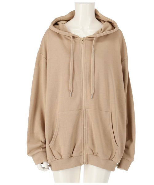 ANAP(アナップ)の「【WEB限定】シンプル裏毛ジップパーカー(パーカー・レディース・ベージュ/グレー/ピンク/グリーン/ネイビー/ブルー/パープル/ワイン/ブラック/マスタード・FREE)」の21枚目の写真