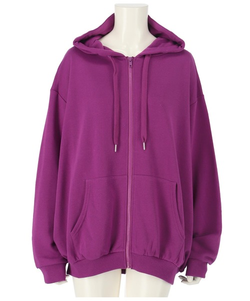 ANAP(アナップ)の「【WEB限定】シンプル裏毛ジップパーカー(パーカー・レディース・ベージュ/グレー/ピンク/グリーン/ネイビー/ブルー/パープル/ワイン/ブラック/マスタード・FREE)」の17枚目の写真