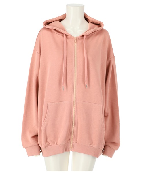 ANAP(アナップ)の「【WEB限定】シンプル裏毛ジップパーカー(パーカー・レディース・ベージュ/グレー/ピンク/グリーン/ネイビー/ブルー/パープル/ワイン/ブラック/マスタード・FREE)」の15枚目の写真