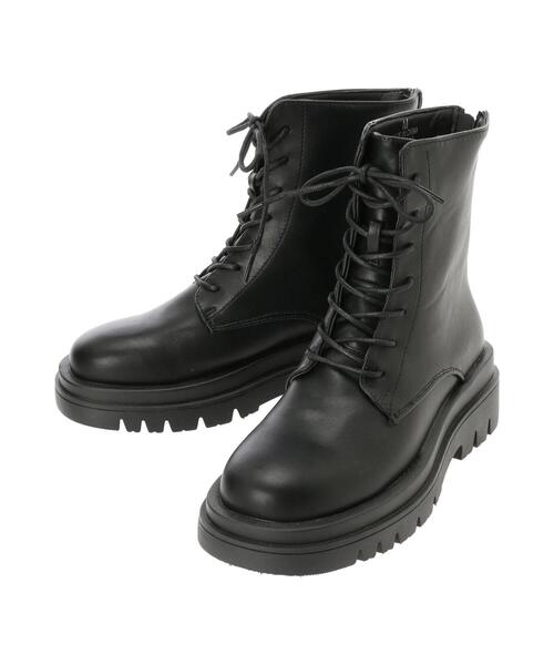 Samansa Mos2 blue(サマンサモスモスブルー)の「ボリュームソールレースアップブーツ(ドレスシューズ・レディース・ブラック/キナリ・MEDIUM/LARGE)」の18枚目の写真