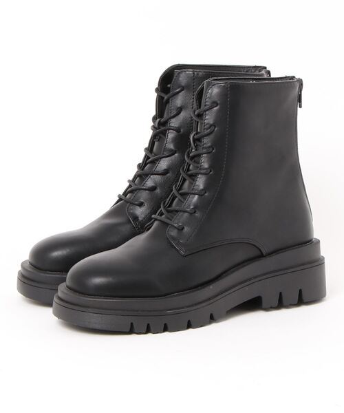 Samansa Mos2 blue(サマンサモスモスブルー)の「ボリュームソールレースアップブーツ(ドレスシューズ・レディース・ブラック/キナリ・MEDIUM/LARGE)」の8枚目の写真