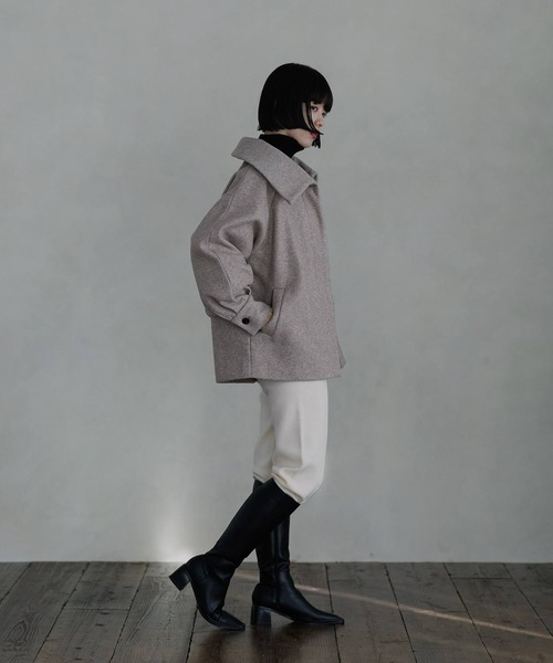 hellam（へラム）の「ミドル丈ビックカラーコート（その他アウター・レディース・ブラウン/ブラック/アイボリー/モカ/杢グレー・FREE）」の9枚目の写真