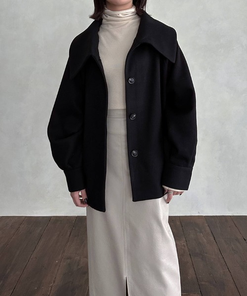 hellam（へラム）の「ミドル丈ビックカラーコート（その他アウター・レディース・ブラウン/ブラック/アイボリー/モカ/杢グレー・FREE）」の13枚目の写真