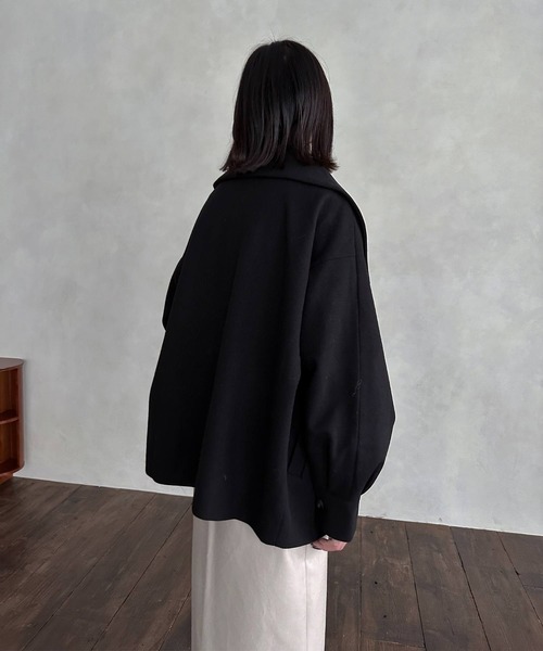 hellam（へラム）の「ミドル丈ビックカラーコート（その他アウター・レディース・ブラウン/ブラック/アイボリー/モカ/杢グレー・FREE）」の17枚目の写真