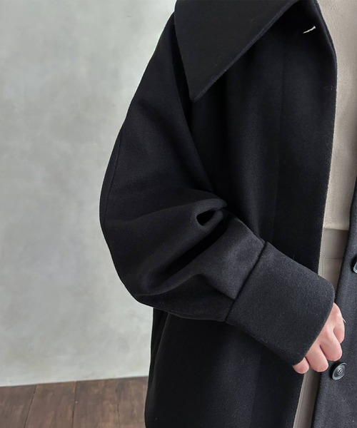 hellam（へラム）の「ミドル丈ビックカラーコート（その他アウター・レディース・ブラウン/ブラック/アイボリー/モカ/杢グレー・FREE）」の18枚目の写真