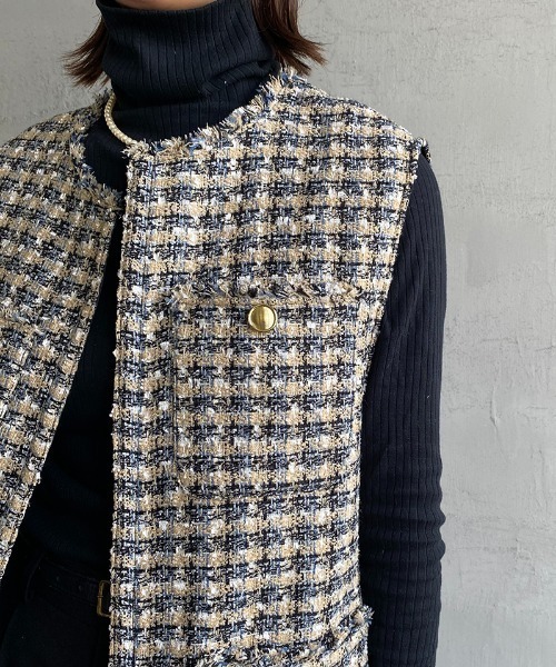 JF Ready Made（ジェイエフレディメイド）の「[Jf Ready Made/ジェイエフレディメイド] カラーツイードベスト（ベスト・レディース・ブルー・F）」の13枚目の写真