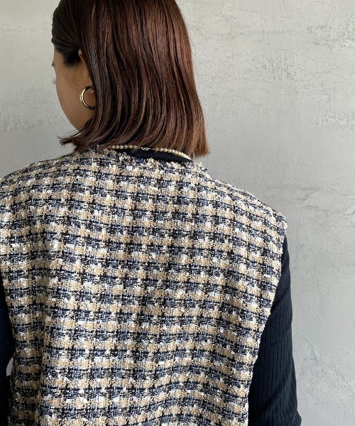 JF Ready Made（ジェイエフレディメイド）の「[Jf Ready Made/ジェイエフレディメイド] カラーツイードベスト（ベスト・レディース・ブルー・F）」の10枚目の写真