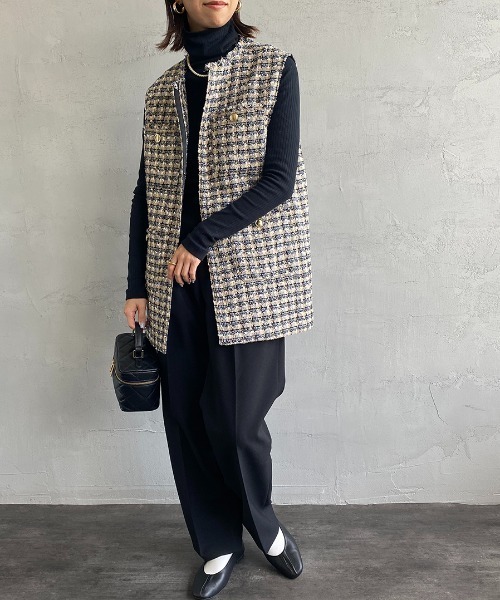 JF Ready Made（ジェイエフレディメイド）の「[Jf Ready Made/ジェイエフレディメイド] カラーツイードベスト（ベスト・レディース・ブルー・F）」の8枚目の写真