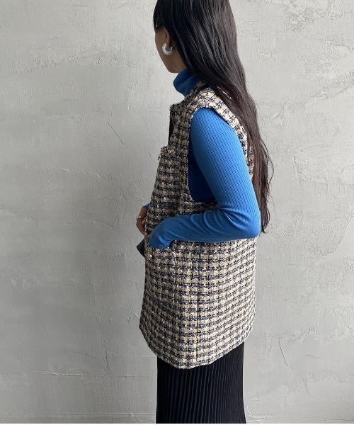 JF Ready Made（ジェイエフレディメイド）の「[Jf Ready Made/ジェイエフレディメイド] カラーツイードベスト（ベスト・レディース・ブルー・F）」の7枚目の写真