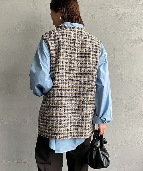 JF Ready Made（ジェイエフレディメイド）の「[Jf Ready Made/ジェイエフレディメイド] カラーツイードベスト（ベスト・レディース・ブルー・F）」の21枚目の写真