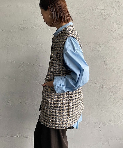 JF Ready Made（ジェイエフレディメイド）の「[Jf Ready Made/ジェイエフレディメイド] カラーツイードベスト（ベスト・レディース・ブルー・F）」の18枚目の写真