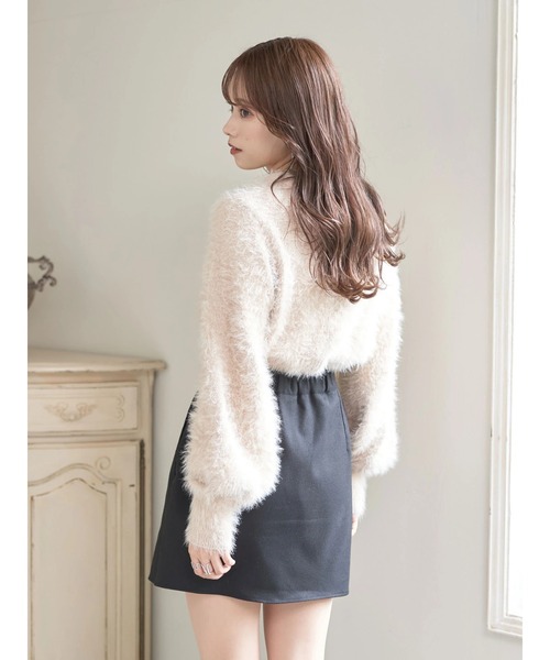 earth music&ecology（アースミュージックアンドエコロジー）の「カットアウトシャギーニットプルオーバー（ニット/セーター・レディース・チャコールグレー/アイボリー/ピンク・FREE）」の7枚目の写真