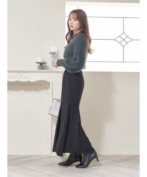 earth music&ecology（アースミュージックアンドエコロジー）の「カットアウトシャギーニットプルオーバー（ニット/セーター・レディース・チャコールグレー/アイボリー/ピンク・FREE）」の20枚目の写真