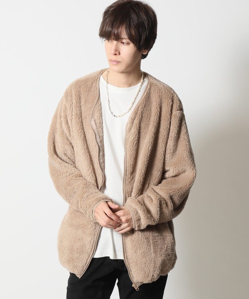 ARCADE(アーケード)の「両面シャギーボア シャギーニット ノーカラー ジャケットカーディガン(カーディガン/ボレロ・メンズ・ブラック/ベージュ/ネイビー/キナリ/グレー系/ブルー系/スモーキーグリーン系/ブルー・LL/M/L)」の21枚目の写真