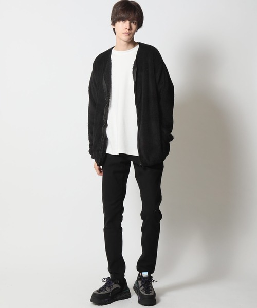 ARCADE(アーケード)の「両面シャギーボア シャギーニット ノーカラー ジャケットカーディガン(カーディガン/ボレロ・メンズ・ブラック/ベージュ/ネイビー/キナリ/グレー系/ブルー系/スモーキーグリーン系/ブルー・LL/M/L)」の18枚目の写真