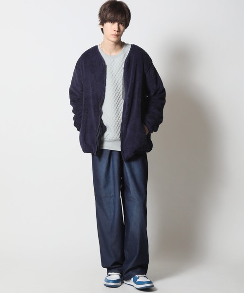 ARCADE(アーケード)の「両面シャギーボア シャギーニット ノーカラー ジャケットカーディガン(カーディガン/ボレロ・メンズ・ブラック/ベージュ/ネイビー/キナリ/グレー系/ブルー系/スモーキーグリーン系/ブルー・LL/M/L)」の17枚目の写真