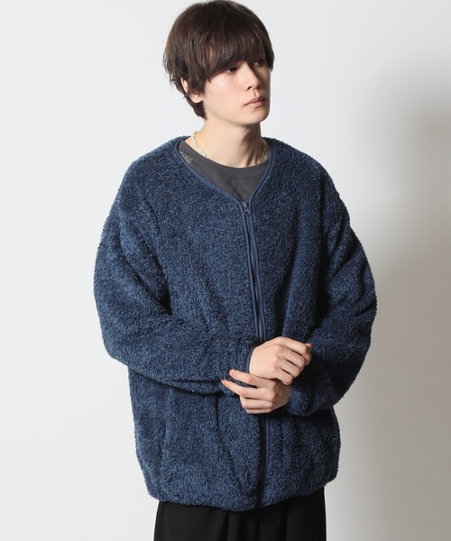 ARCADE(アーケード)の「両面シャギーボア シャギーニット ノーカラー ジャケットカーディガン(カーディガン/ボレロ・メンズ・ブラック/ベージュ/ネイビー/キナリ/グレー系/ブルー系/スモーキーグリーン系/ブルー・LL/M/L)」の20枚目の写真