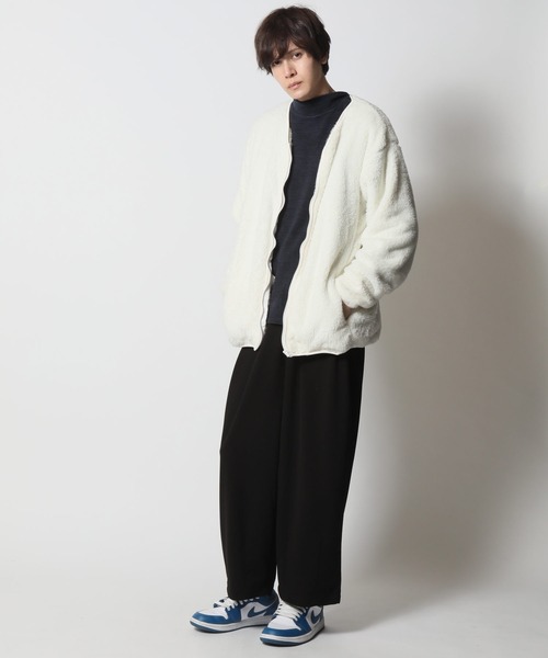 ARCADE(アーケード)の「両面シャギーボア シャギーニット ノーカラー ジャケットカーディガン(カーディガン/ボレロ・メンズ・ブラック/ベージュ/ネイビー/キナリ/グレー系/ブルー系/スモーキーグリーン系/ブルー・LL/M/L)」の10枚目の写真