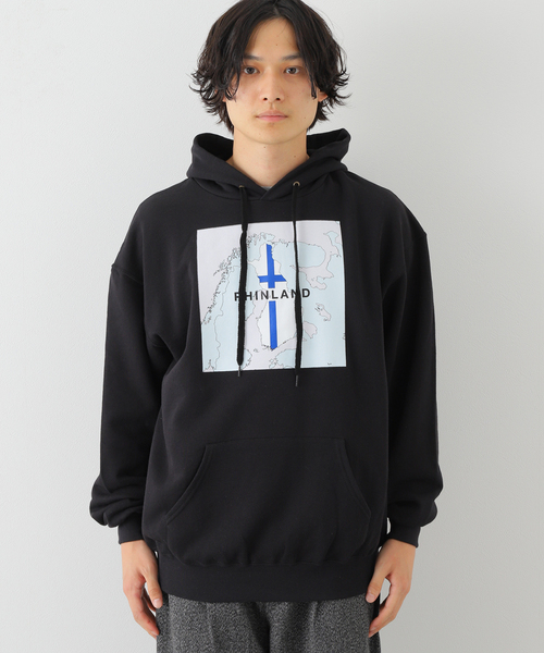 BAMBOO SHOOTS（バンブーシュート）の「【BAMBOO SHOOTS / バンブーシュート】PHINLAND MAP（パーカー・メンズ・ブラック・MEDIUM/LARGE）」の3枚目の写真