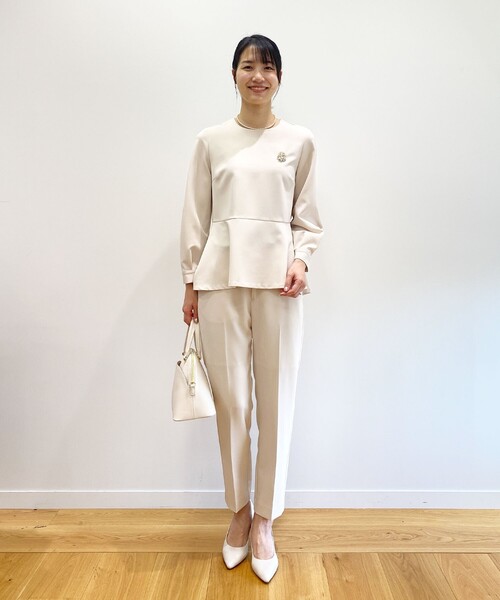 OPAQUE.CLIP（オペークドットクリップ）の「◆DELEGANT ダブルクロス テーパードパンツ【OPAQUE.CLIP NAVY】（その他パンツ・レディース・ナチュラル/ブラック/ネイビー・34/36/38/40/42）」の8枚目の写真