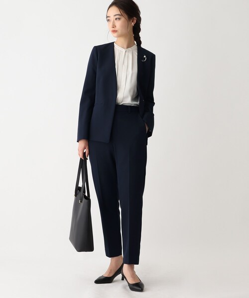 OPAQUE.CLIP（オペークドットクリップ）の「◆DELEGANT ダブルクロス テーパードパンツ【OPAQUE.CLIP NAVY】（その他パンツ・レディース・ナチュラル/ブラック/ネイビー・34/36/38/40/42）」の13枚目の写真