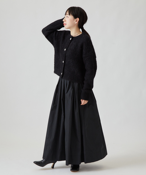 journal standard L'essage（ジャーナルスタンダードレサージュ）の「SURIアルパカシャギーカーディガン（カーディガン/ボレロ・レディース・ホワイト/ブラック/ラベンダー・FREE）」の5枚目の写真